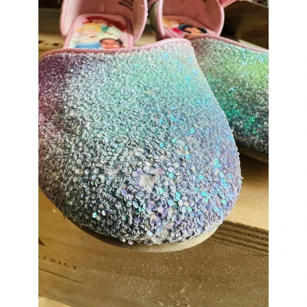 Disney Princess Glitter Ombre Heels Toddler Little Girls Dress Up Shoes 13.5 C